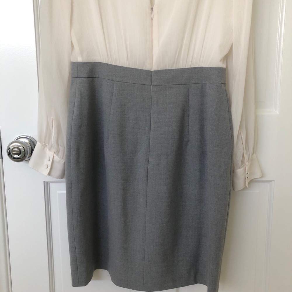 Club Monaco Preppy Gray Pencil skirt sheer white blouse Dress size 6 - Picture 8 of 8